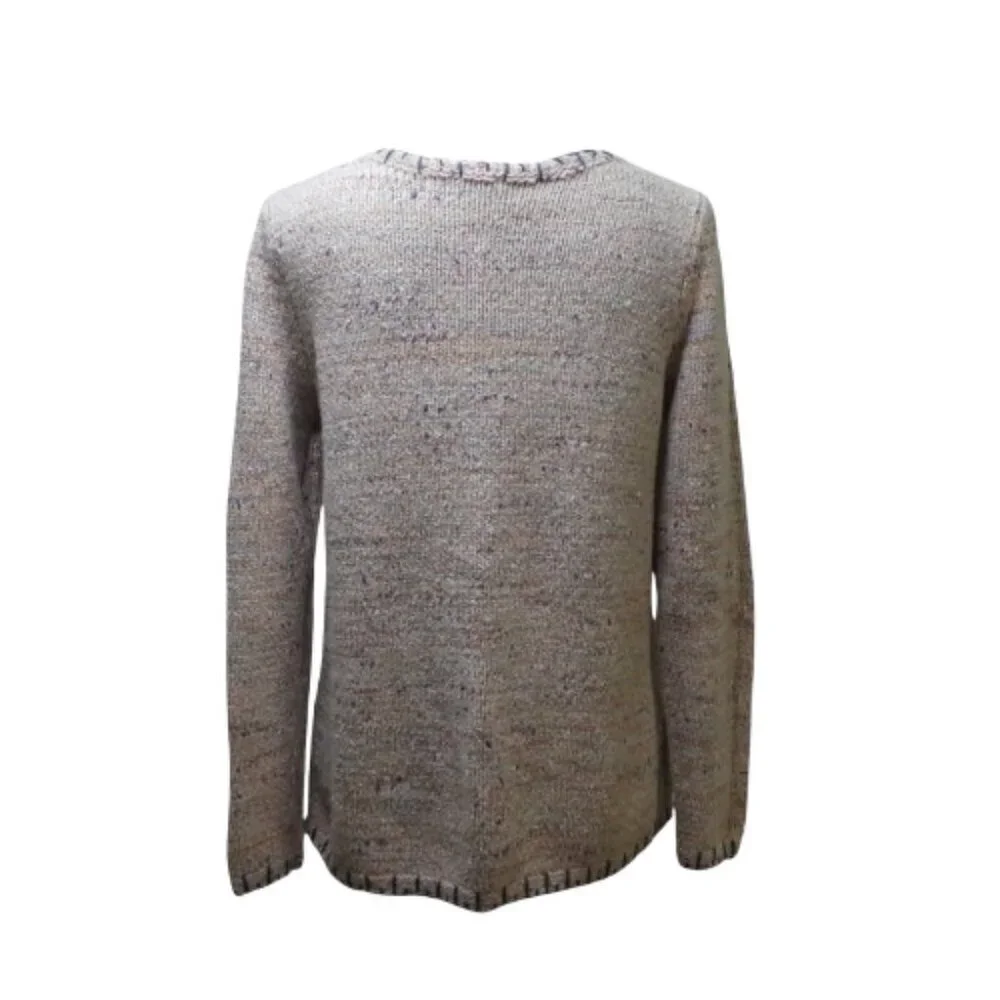 Purejill Pink Crewneck Pullover Knit Sweater Womens Medium